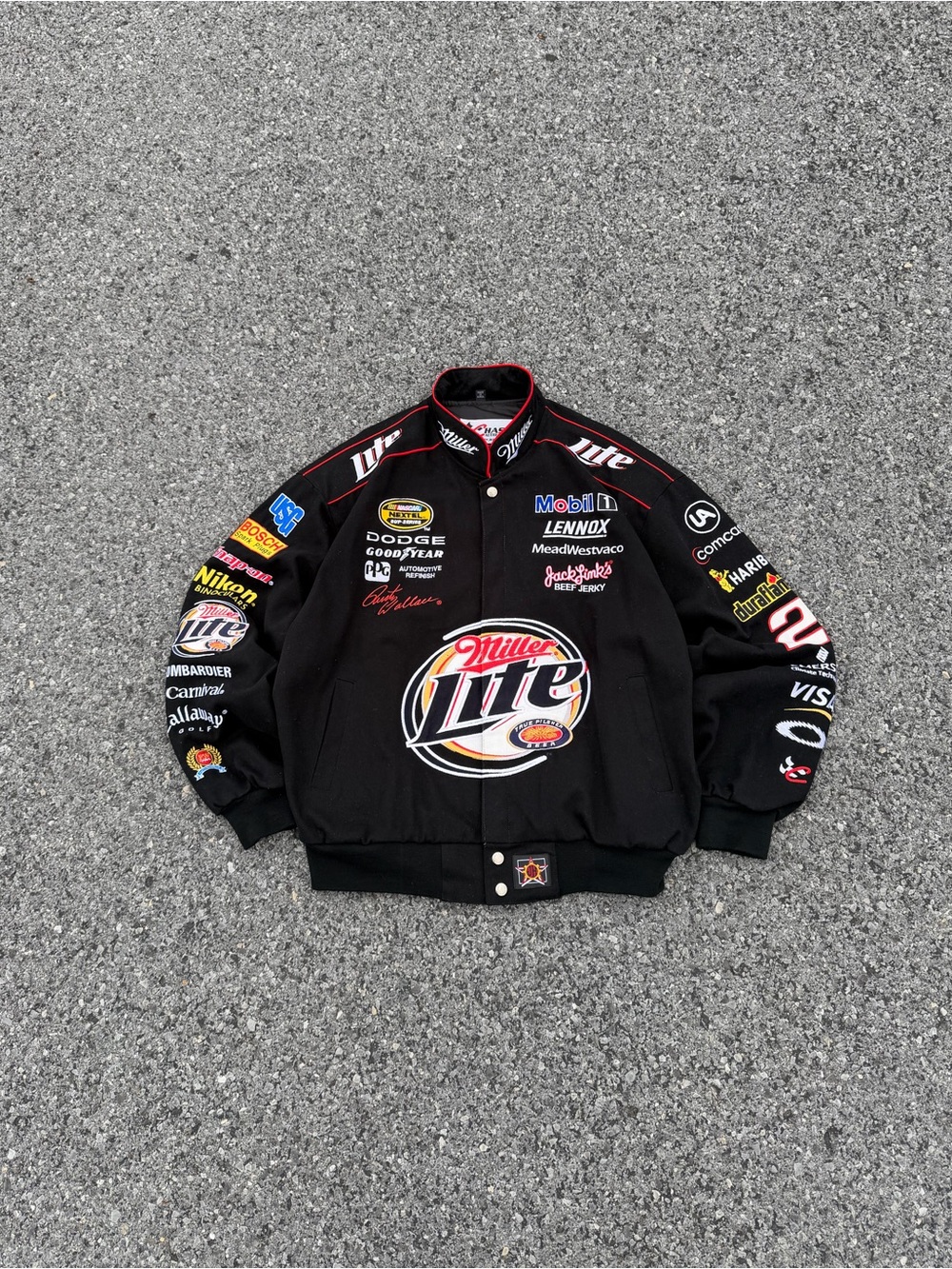 Vintage Rusty Wallace Miller Lite NASCAR Racing Jacket Chase Authentic’s Mens L